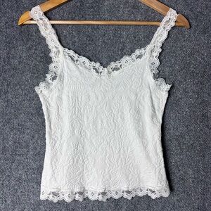 Arianne Victoria Camisole SM babydoll cami tank top jacquard lace trim stretch